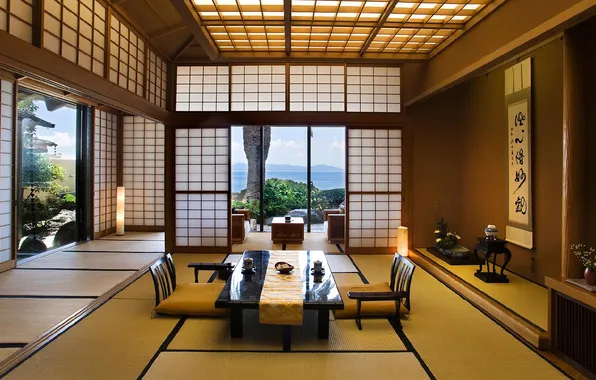 Design, interior, living room, rest room, Asian style, traditional Japanese house, tea room