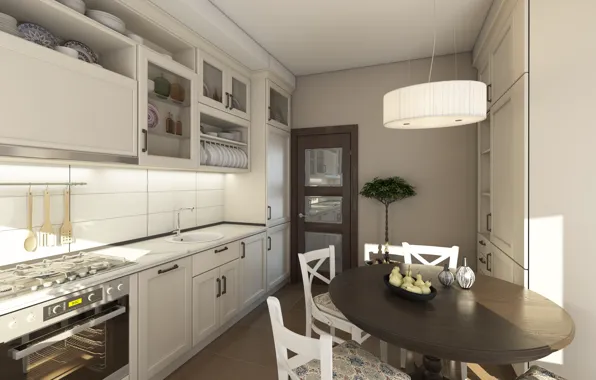 Picture flowers, design, table, furniture, lamp, kitchen