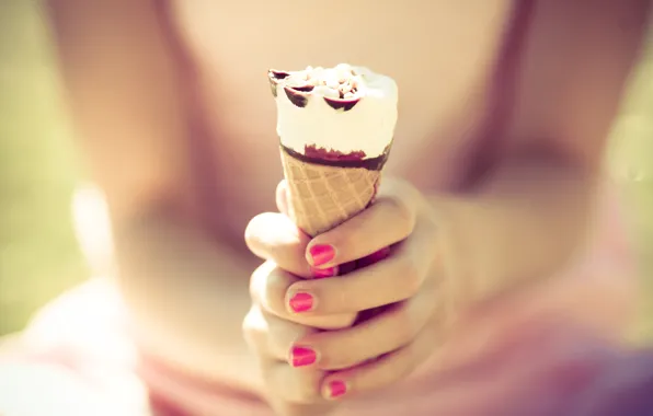 Picture pink, ice cream, horn, lacquer, Icecream