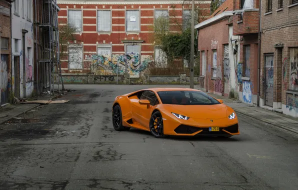 Picture Lamborghini, Orange, Huracan, LP610-4