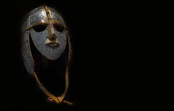 Picture mask, helmet, iron, chasing, Sutton Hoo, Sutton Hoo