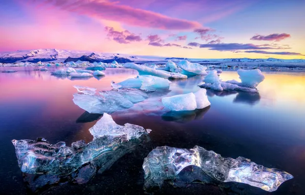 Ice, water, Lake, ice