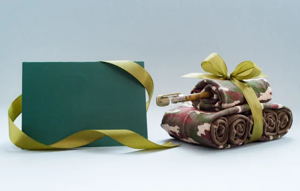 Green, background, gift, handle, tank, socks, cardboard, bow