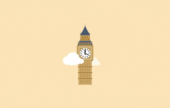 Picture clouds, the city, England, London, tower, Big Ben