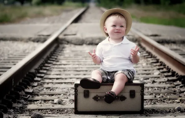Picture mood, boy, railroad