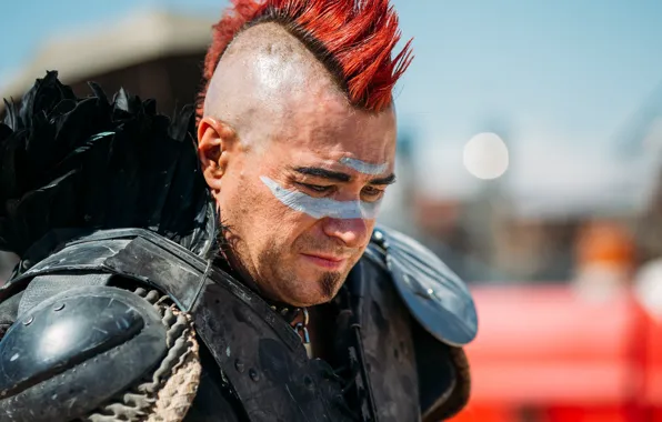 Face, background, hair, male, Mohawk, paint, Mad Max, style