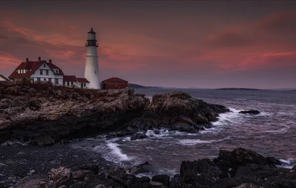 Night, nature, lighthouse, nature, Night, lighthouse