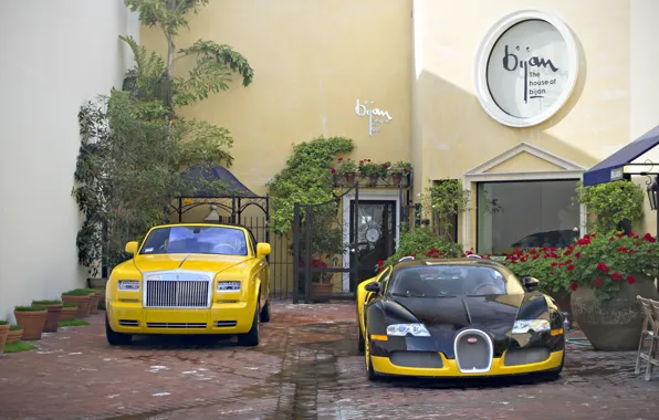 Bugatti, veyron, tuning, coupe, rolls-royce, phantom, drophead