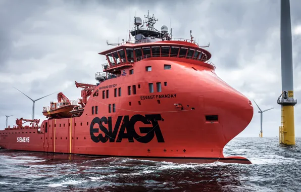 Picture sea, the ocean, technique, The ship, Supply vessel, Offshore, ESVAGT, Offshore Supply Ship