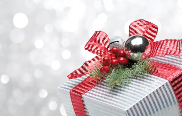 Cherry, tape, gifts, New year, new year, bokeh, bokeh, Merry Christmas