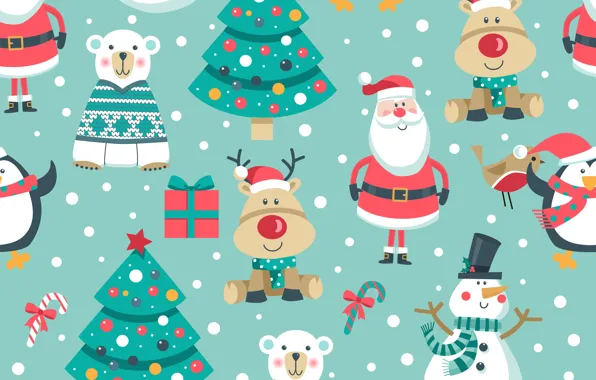 Decoration, background, pattern, New Year, Christmas, snowman, Christmas, background