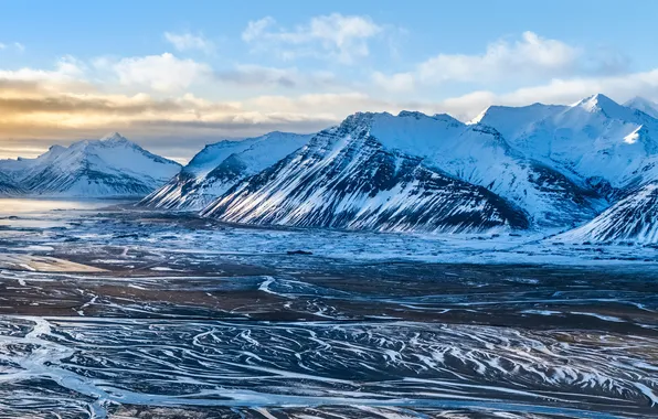 Picture landscape, mountains, panorama, Iceland, Vestrahorn