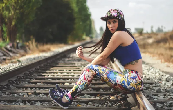 Look, girl, railroad