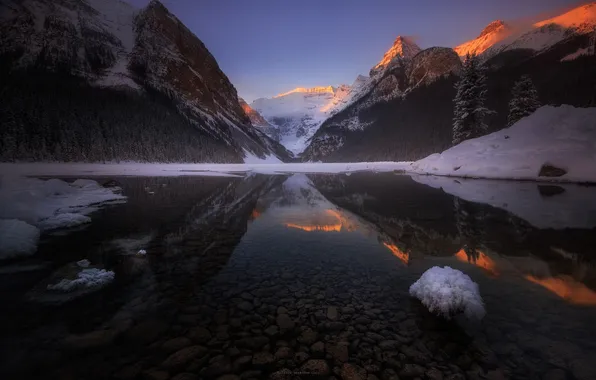 Winter, forest, the sky, mountains.lake