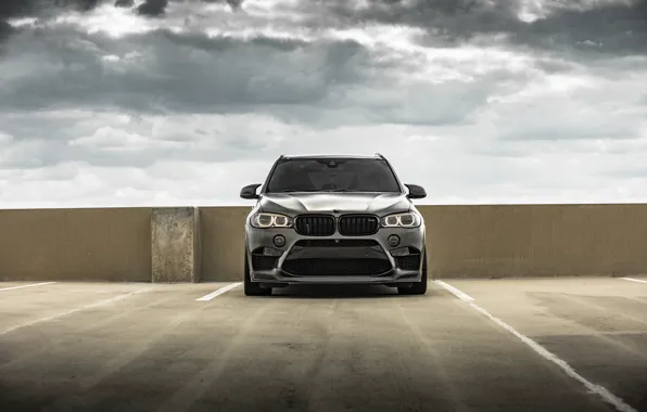 BMW, Clouds, Sky, Front, Face, X5M, F85