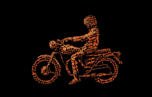 Collage, vector, bike, motorcyclist