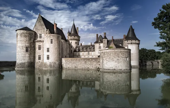 Picture the sky, castle, Sully-sur-Loire