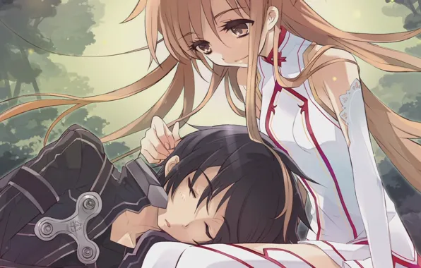 sao asuna and kirito sleeping