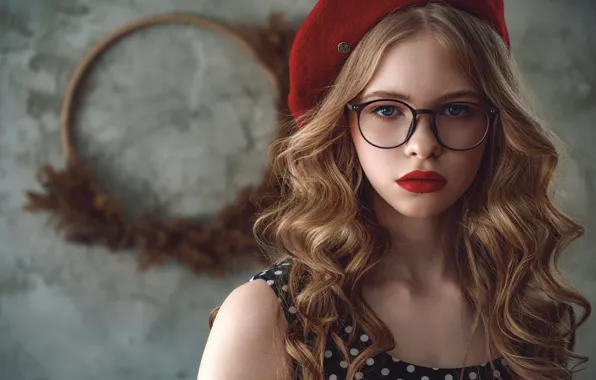 Look, girl, face, portrait, glasses, sponge, Eva, long hair