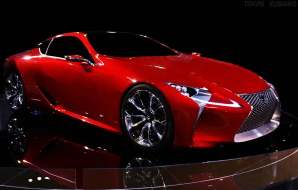 Red, the concept car, Concept Car, Lexus LF-LC, huge signature spindle-shaped grille