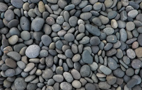 Pebbles, stones, background, shore, texture, round, placer, grey