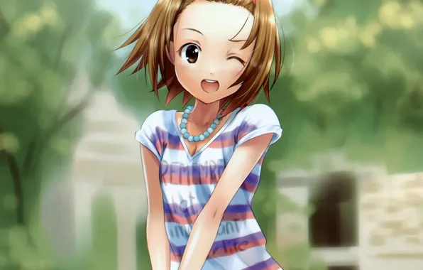 Picture summer, blur, girl, beads, k-on!, tainak to knighty, winks