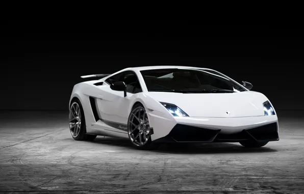 White, background, tuning, Lamborghini, supercar, Gallardo, twilight, Vorsteiner