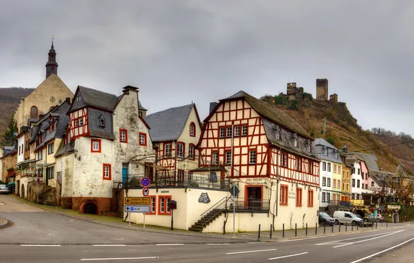 The city, street, home, Germany, road sky, Beilstein