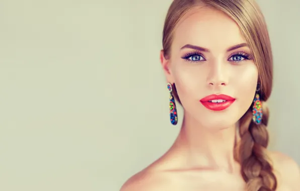 Picture girl, model, makeup, hairstyle, braid, edwardderule