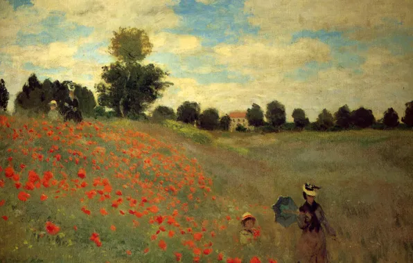 Nature, Maki, painting, Claude Monet