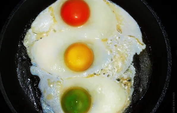 Color, traffic light, yummy, scrambled eggs