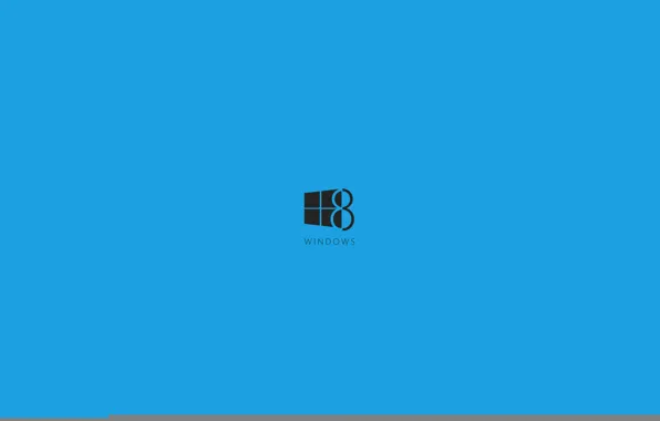 Minimalism, logo, blue background, windows 8, eight