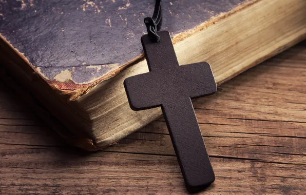 Wood, cross, bible