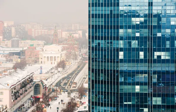 Winter, snow, street, skyscraper, Ural, Chelyabinsk, the urban landscape, Arbat