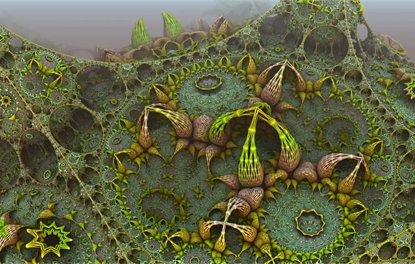 Greens, surface, circles, pattern