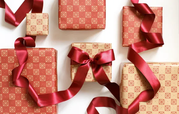 Winter, red, holiday, Christmas, tape, gifts, red, New year
