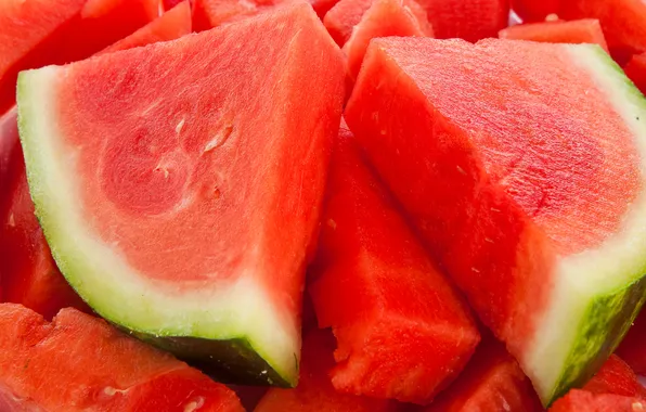 Watermelon, the flesh, slices, sliced