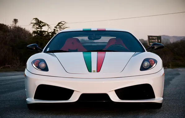 Picture white, strip, white, ferrari, Ferrari, red, green, the front