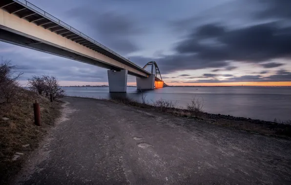 Landscape, bridge, river