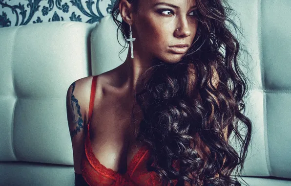 Chest, girl, retro, photo, model, film, effect, girl