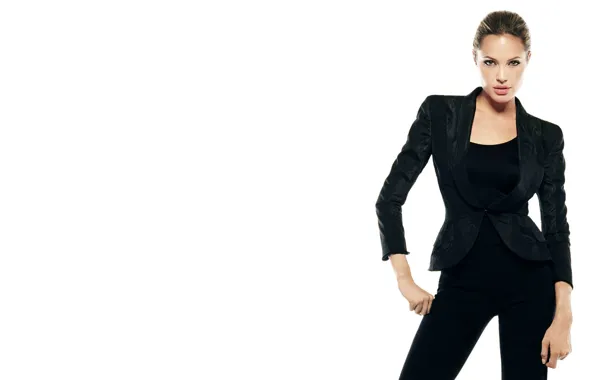 Girl, Angelina Jolie, Angelina Jolie, in black clothes