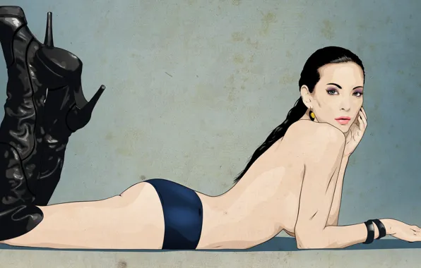 Eyes, look, girl, pose, style, hair, body, back