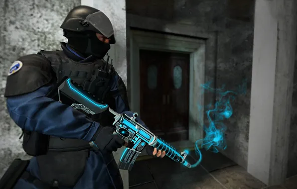 Background, smoke, special forces, workshop, cs go, gunsmith, m4a4, luminious