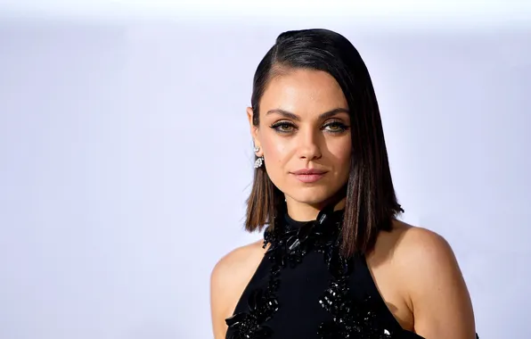 Look, background, portrait, actress, brunette, beauty, Mila Kunis, Mila Kunis