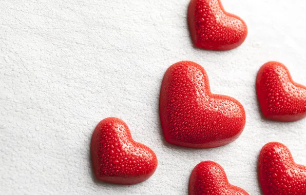 Water, drops, love, heart, hearts, red, love, heart