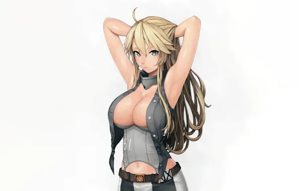 Girl, sexy, cleavage, long hair, boobs, anime, beautiful, pretty
