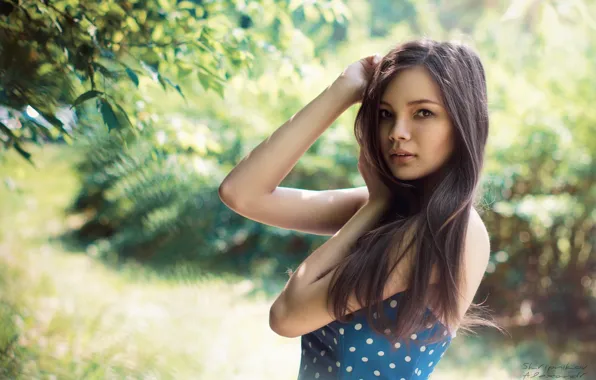 Girl, sweetheart, polka dot, dress