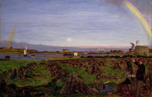 The sun, rainbow, Ford Madox Brown, Town Walton on the Cape Naz