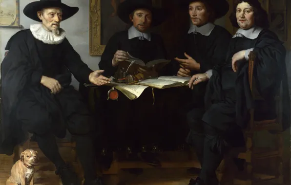 Picture dog, picture, Of gerbrand van den Eckhout, group portrait