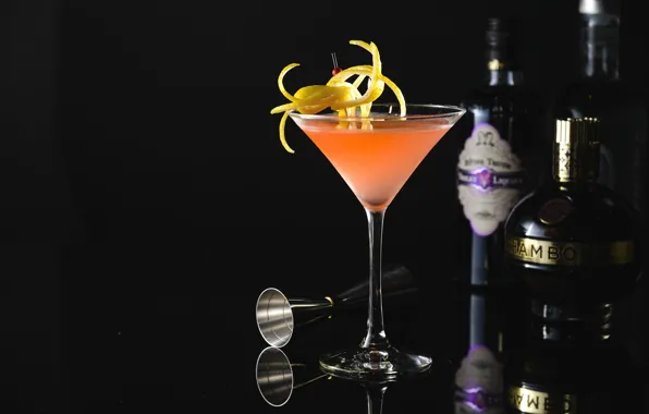 Picture glass, orange, cocktail, drink